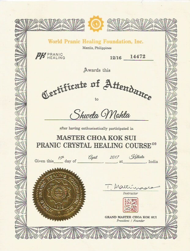 Pranic Crystal Healing Certificate